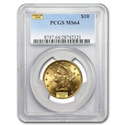 $10 Liberty Gold Eagle MS-64 PCGS (Random)