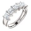 Image 1 : Natural 1.02 CTW Princess Cut 5-Stone Diamond Ring 18KT White Gold