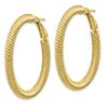 Image 2 : 10k Yellow Gold Twisted Round Omega Back Hoop Earrings - 4x30 mm