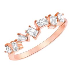 Natural 0.55 CTW Stackable Baguette Diamond Ring 14KT Rose Gold