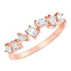 Image 1 : Natural 0.55 CTW Stackable Baguette Diamond Ring 14KT Rose Gold