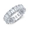 Image 1 : Natural 2.02 CTW Emerald Cut Diamond Eternity Ring 14KT White Gold