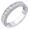 Image 1 : Natural 1.38 CTW Designer Princess Cut & Micro Pave Diamond Wedding Ring 14KT White Gold