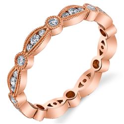 Natural 0.48 CTW Stackable Diamond Eternity Ring 14KT Rose Gold
