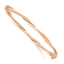 14K Rose Gold 3 mm Hinged Twist Bracelet