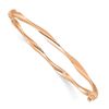 Image 1 : 14K Rose Gold 3 mm Hinged Twist Bracelet