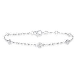 Natural 0.52 CTW Diamond Bezel Bracelet 14KT White Gold