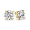 Image 1 : Natural 1.02 CTW Round Brilliant Cut Diamond Stud Earrings 18KT Yellow Gold