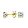 Image 3 : Natural 1.02 CTW Round Brilliant Cut Diamond Stud Earrings 18KT Yellow Gold