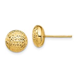 14k Yellow Gold Textured Hollow Post Earrings