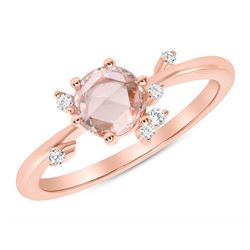 Natural 0.52 CTW Rose Cut Diamond Cluster Ring 18KT Rose Gold