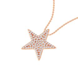 Natural 0.52 CTW Star Diamond Necklace 18KT Rose Gold
