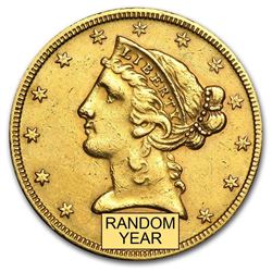 $5 Liberty Gold Half Eagle (Cleaned)