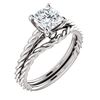 Image 1 : Natural 1.02 CTW Cushion Cut Infinity Rope Diamond Engagement Set 14KT White Gold