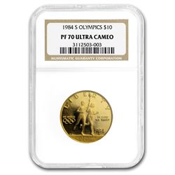 1984-S Gold $10 Commem Olympic PF-70 NGC