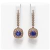 Image 1 : 5.1 ctw Certified Sapphire & Diamond Victorian Earrings 14K Rose Gold - REF-172A8N