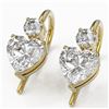 Image 1 : 1.25 ctw Heart Diamond Designer Earrings 18K Yellow Gold - REF-229H5R