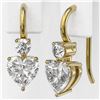 Image 3 : 1.25 ctw Heart Diamond Designer Earrings 18K Yellow Gold - REF-229H5R
