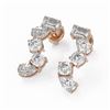 Image 1 : 2.7 ctw Mix Cut Diamonds Designer Earrings 18K Rose Gold - REF-375R3K