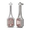 Image 2 : 11.01 ctw Morganite & Diamond Earrings 18K White Gold - REF-507F3M