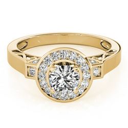 1.5 ctw Certified VS/SI Diamond Halo Ring 18k Yellow Gold - REF-295A9N
