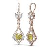 Image 2 : 5.27 ctw Fancy Yellow Diamond Earrings 18K Rose Gold - REF-800G2W