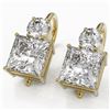 Image 1 : 2.5 ctw Princess Cut Diamond Designer Earrings 18K Yellow Gold - REF-598Y5X