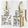 Image 3 : 2.5 ctw Princess Cut Diamond Designer Earrings 18K Yellow Gold - REF-598Y5X