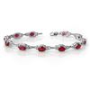 Image 1 : 8.50 ctw Ruby Bracelet 14k White Gold - REF-81N8F