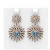 Image 1 : 6.2 ctw Aquamarine & Diamond Earrings 18K Rose Gold - REF-327M3G