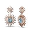 Image 2 : 6.2 ctw Aquamarine & Diamond Earrings 18K Rose Gold - REF-327M3G