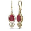 Image 2 : 8.53 ctw Ruby & Diamond Earrings 18K Yellow Gold - REF-245Y5X