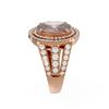 Image 2 : 5.14 ctw Morganite & Diamond Ring 18K Rose Gold - REF-340X2A