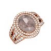 Image 3 : 5.14 ctw Morganite & Diamond Ring 18K Rose Gold - REF-340X2A