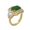 Image 1 : 8.23 ctw Emerald & Diamond Ring 18K Yellow Gold - REF-627Y3X