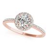 Image 2 : 1.11 ctw Certified VS/SI Diamond 2pc Wedding Set Halo 14k Rose Gold - REF-143H6R