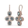 Image 2 : 13.06 ctw Aquamarine & Diamond Earrings 18K Rose Gold - REF-490R9K
