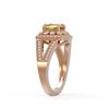 Image 3 : 2.09 ctw Canary Citrine & Diamond Victorian Ring 14K Rose Gold - REF-83K6Y