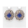 Image 1 : 12.21 ctw Tanzanite & Diamond Earrings 18K Rose Gold - REF-518Y2X