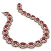 Image 2 : 111.75 ctw Certified Ruby & Diamond Victorian Necklace 14K Rose Gold - REF-3015X5A