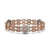 Image 2 : 30.62 ctw Morganite & Diamond Bracelet 14K Rose Gold - REF-392W5H