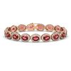 Image 1 : 21.71 ctw Tourmaline & Diamond Micro Pave Halo Bracelet 10k Rose Gold - REF-338M9G