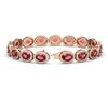 Image 2 : 21.71 ctw Tourmaline & Diamond Micro Pave Halo Bracelet 10k Rose Gold - REF-338M9G
