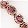 Image 3 : 21.71 ctw Tourmaline & Diamond Micro Pave Halo Bracelet 10k Rose Gold - REF-338M9G