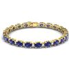 Image 1 : 19.7 ctw Tanzanite & VS/SI Diamond Eternity Bracelet 10k Yellow Gold - REF-178W2H