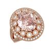 Image 1 : 7.06 ctw Certified Morganite & Diamond Victorian Ring 14K Rose Gold - REF-304A4N