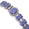 Image 3 : 32.77 ctw Tanzanite & Diamond Bracelet 14K White Gold - REF-366H3R