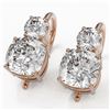 Image 1 : 2.5 ctw Cushion Cut Diamond Designer Earrings 18K Rose Gold - REF-598N5F