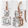 Image 3 : 2.5 ctw Cushion Cut Diamond Designer Earrings 18K Rose Gold - REF-598N5F