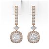 Image 2 : 3 ctw Cushion Cut Diamond Designer Earrings 18K Rose Gold - REF-617X8A